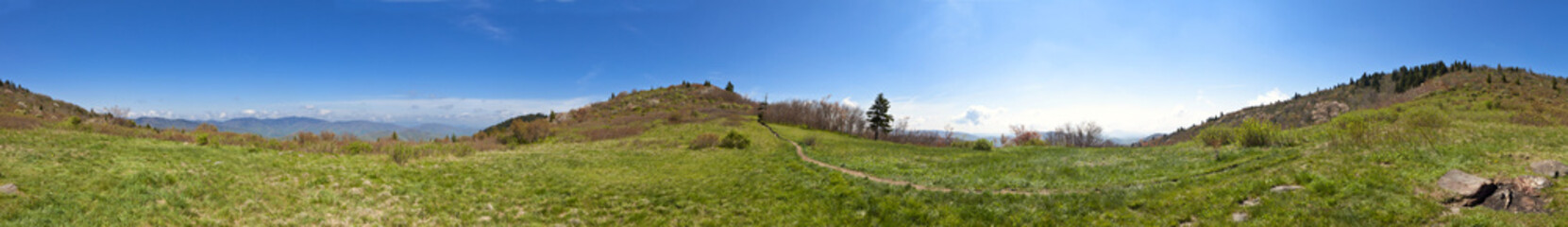 Fototapeta na wymiar 360 panorama of north carolina mountains