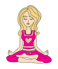 Yoga girl in lotus position