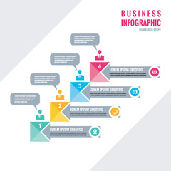 Infographic business concept - numbered steps in flat style