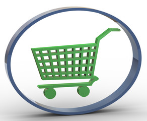 3d shopping cart icon