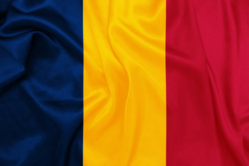 Chad - Waving national flag on silk texture