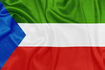 Equatorial Guinea - Waving national flag on silk texture