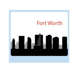 Obraz premium Fort Worth, Texas skyline. Detailed vector silhouette