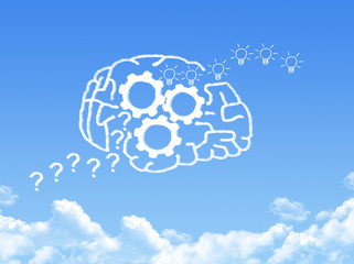human brain concept cloud shape