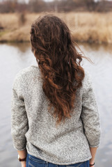 back of girl with beautiful long hair