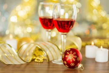 Wine and Christmas Lights