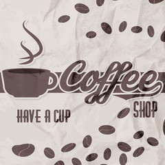 Vector illustration of a retro vintage coffee shop brochure