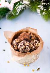 Assorted dark chocolate truffles
