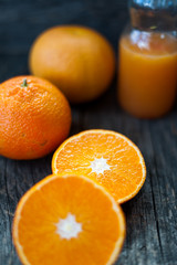Orange juice and oranges