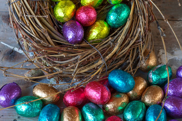Fototapeta na wymiar Colored easter eggs