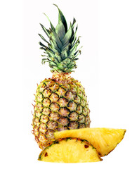 big pineapple and slices