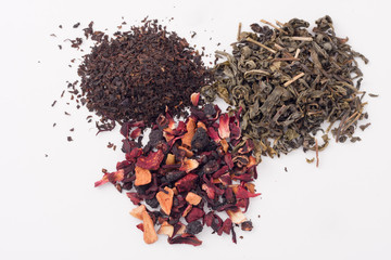 assorted dry tea leaves