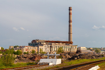 Fototapeta premium Damaged thermal power plant
