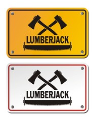 lumberjack rectangle signs