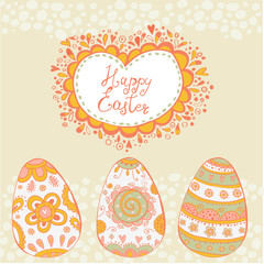Happy Easter. Bright happy easter card in vector.