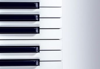 synthesizer keyboard isolated on a gradient gray