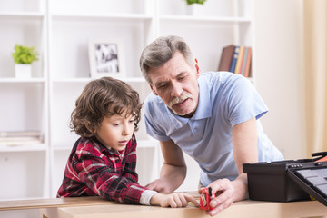 Grandfather and grandson