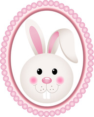Bunny round tag label