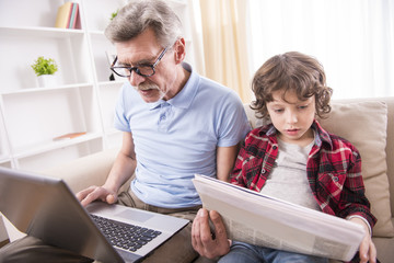 Grandfather and grandson