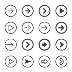 Clean and modern arrows sign icon set