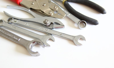 Mechanic tools set isolated