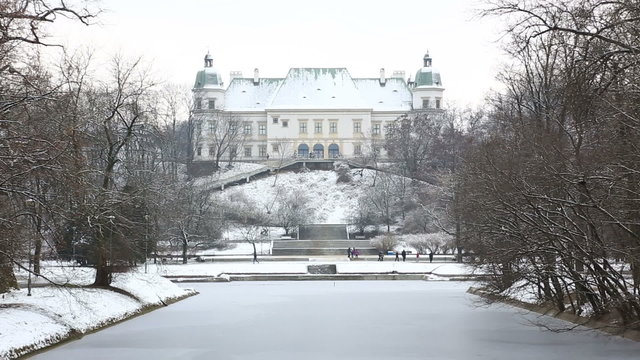 Ujazdow Castle in winter time, Warsaw