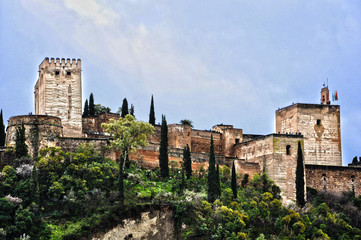 Fototapeta na wymiar Alcazaba de la Alhambra de Granada, Torre la Vela, España