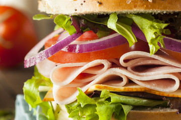 Healthy Turkey Sandwich on a Bagel