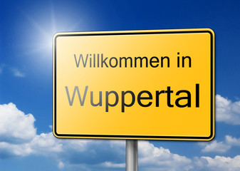 Obraz premium Willkommen in Wuppertal Schild Hntergrund