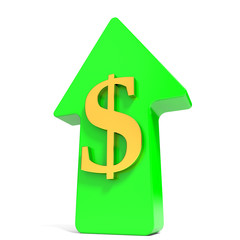 Obraz premium Dollar rising arrow.