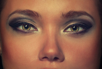 Young woman eyes closeup