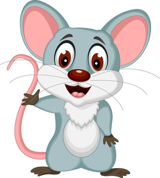 cute mouse cartoon posing