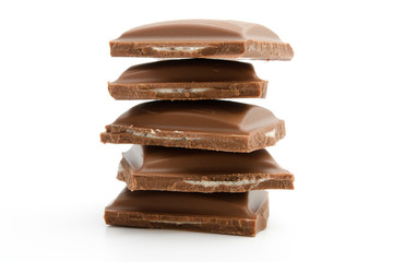 Gestapelte Schokoladenstückchen