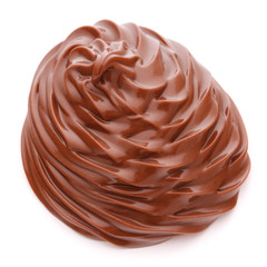 Chocolate cream swirl isolated on white background cutout