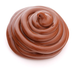 Chocolate cream swirl isolated on white background cutout