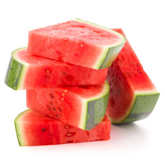 Sliced ripe watermelon isolated on white background cutout