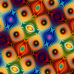 Weird Colorful Pattern. Abstract Red Blue Green Shapes.