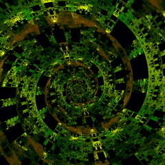 Beautiful Strange Digital Spiral. Abstract Fractal Art.