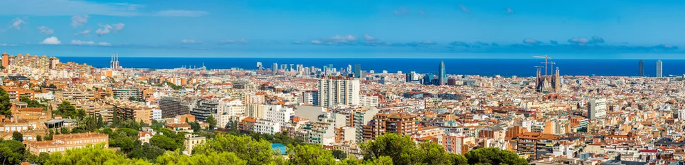 Papier peint photo autocollant rond Barcelona Vue panoramique de Barcelone