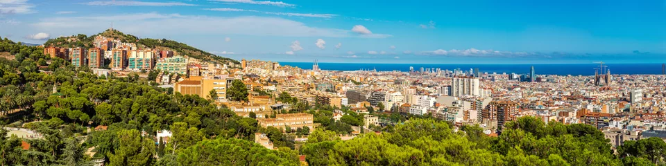 Poster Panoramisch uitzicht over Barcelona © Sergii Figurnyi