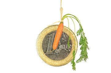 carrot motive hanging - euro crisis bonus