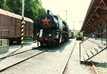 Black Retro Locomotive