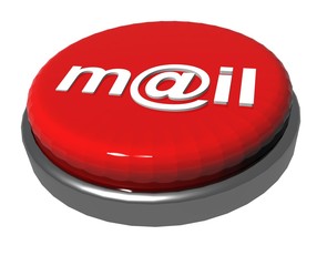 red 3d push button mail email