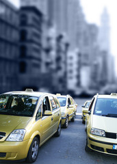 Taxis auf der Strasse