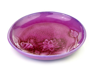 retro ceramic  plate on white background
