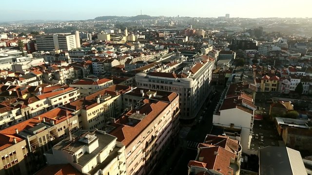 Bird's-eye view of the centre of Porto, Portugal