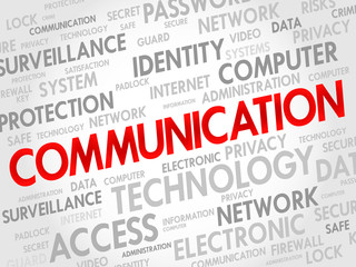 COMMUNICATION word cloud, security concept