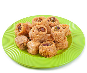Eastern sweets on plate