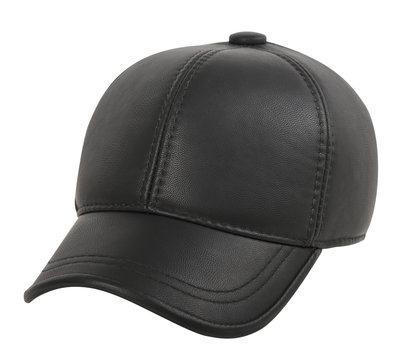 Leather cap on a white