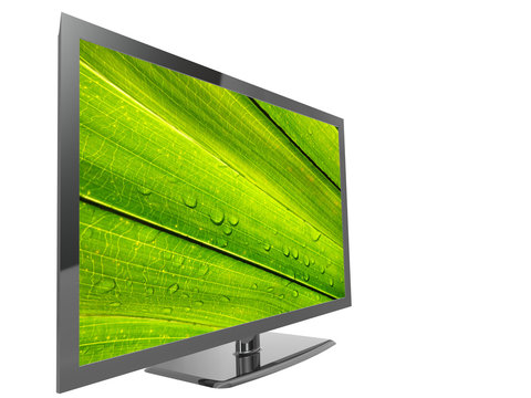 TV with green leaf